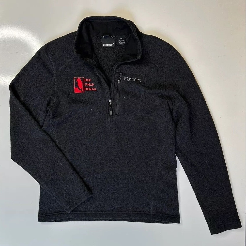 Marmot Drop Line 1/2 Zip Fleece Pullover Black Lightweightโ / Mens Medium